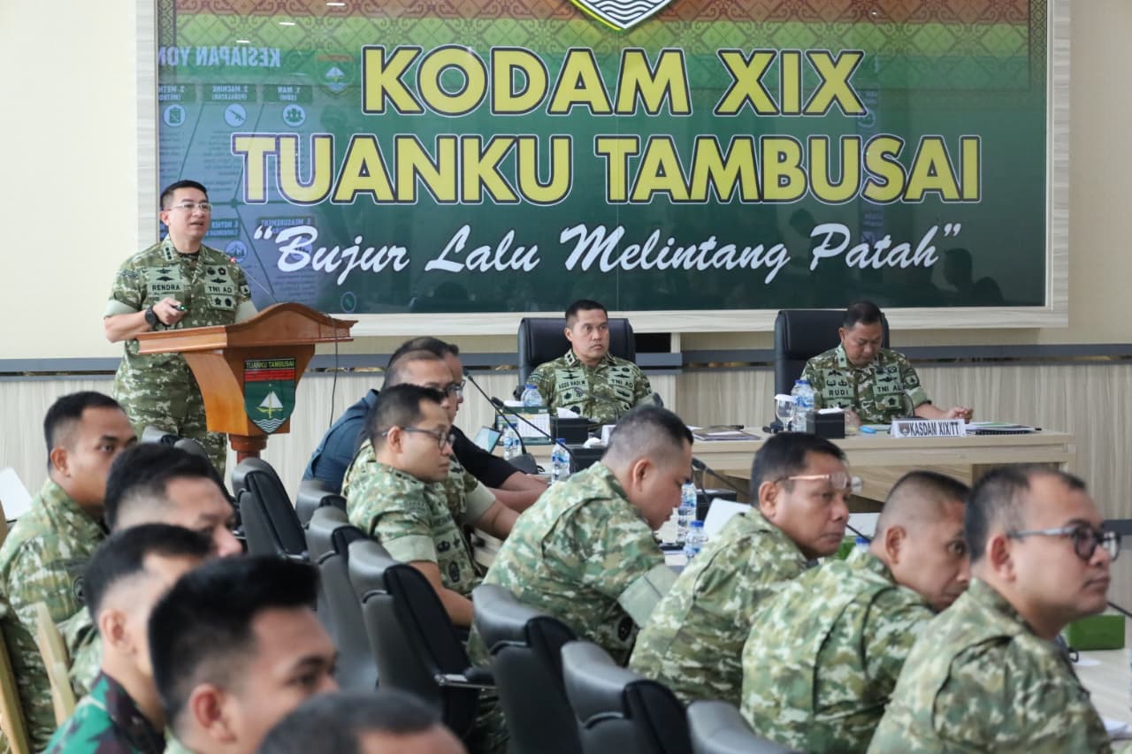 Kodam XIX Tuanku Tambusai Matangkan Lat Ops Terintegrasi dan Kesiapan Satgas Pamtas RI–PNG Yonif 132/Bima Sakti