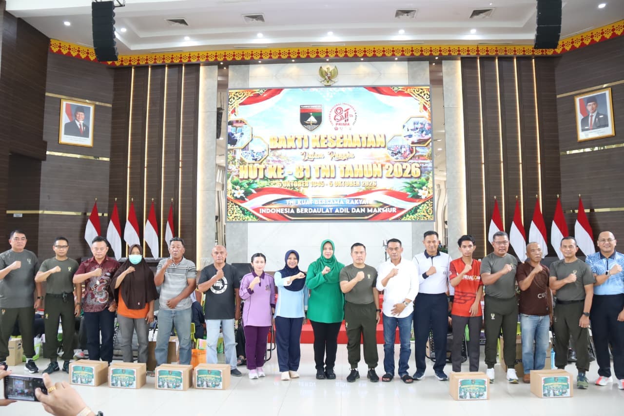 Pangdam XIX/Tuanku Tambusai Pimpin Bakti Sosial Kesehatan HUT Ke-81 TNI, Donor Darah dan Pengobatan Gratis Disambut Antusias Warga