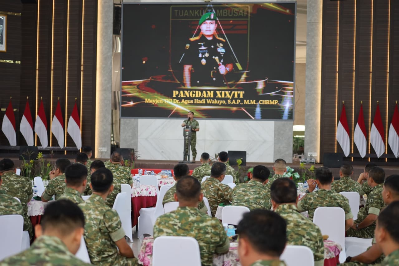 Pangdam XIX/Tuanku Tambusai Pimpin Kenaikan Pangkat 41 Perwira Menengah, Tegaskan Amanah dan Tanggung Jawab Pengabdian
